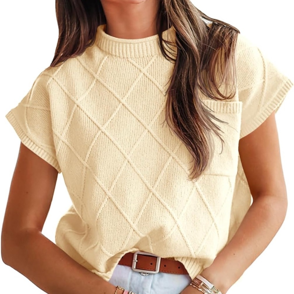 Apricot Knit Sweater Vest | Cottagecore Academia Aesthetic | Size Small